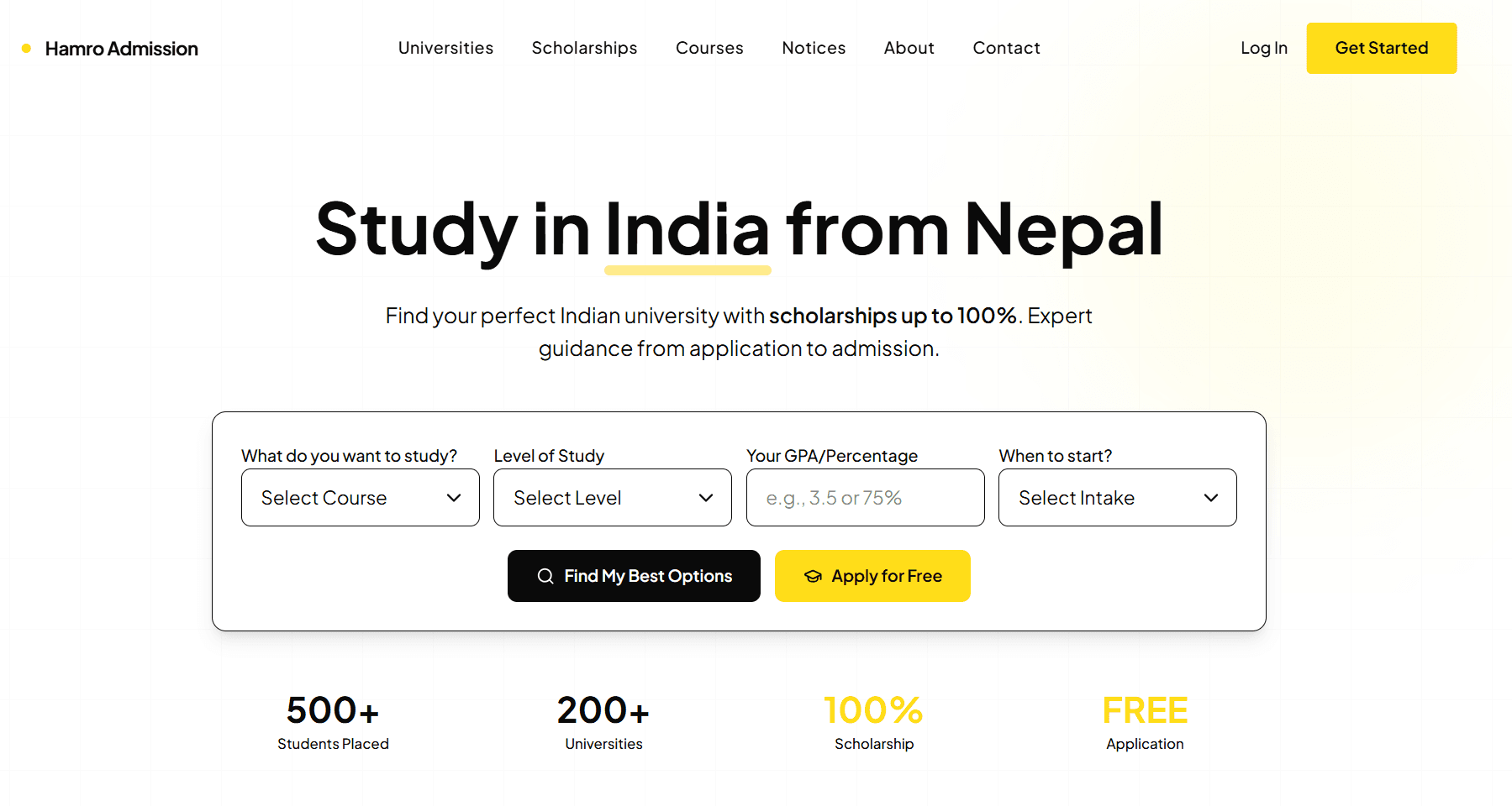 Hamro Admission project screenshot