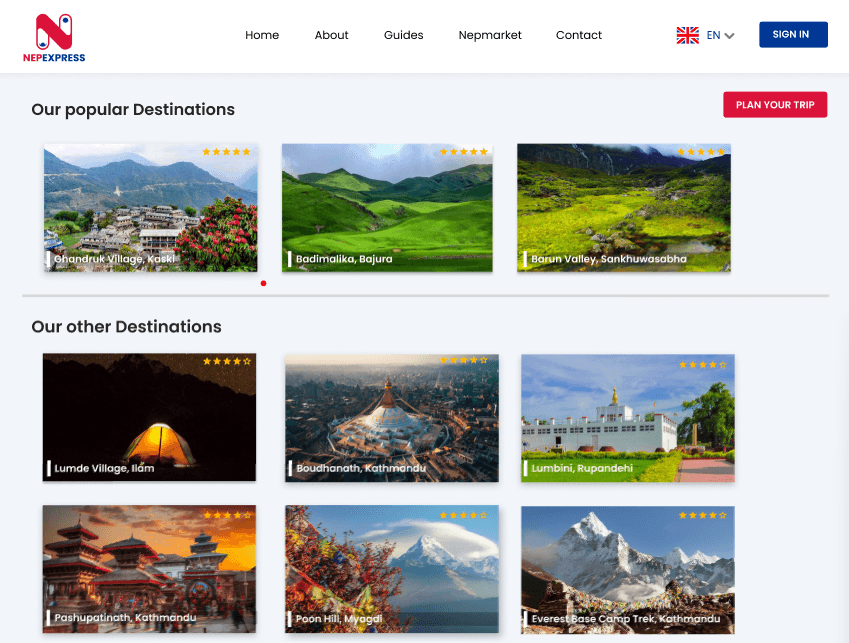 Nep Express project screenshot