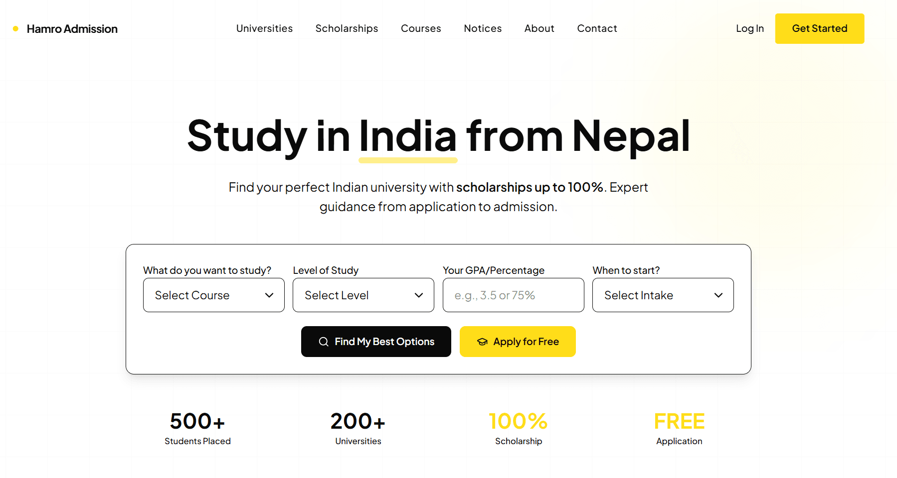 Hamro Admission project screenshot